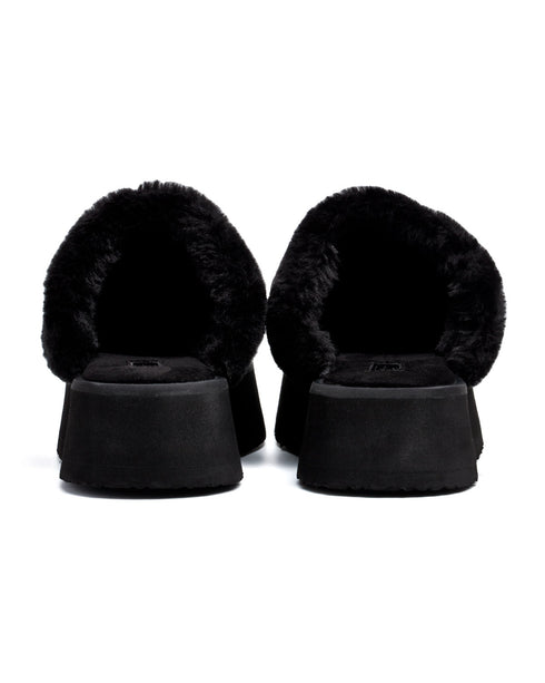 Zapato Negro Tipo Pantufla Con Peluche 323802